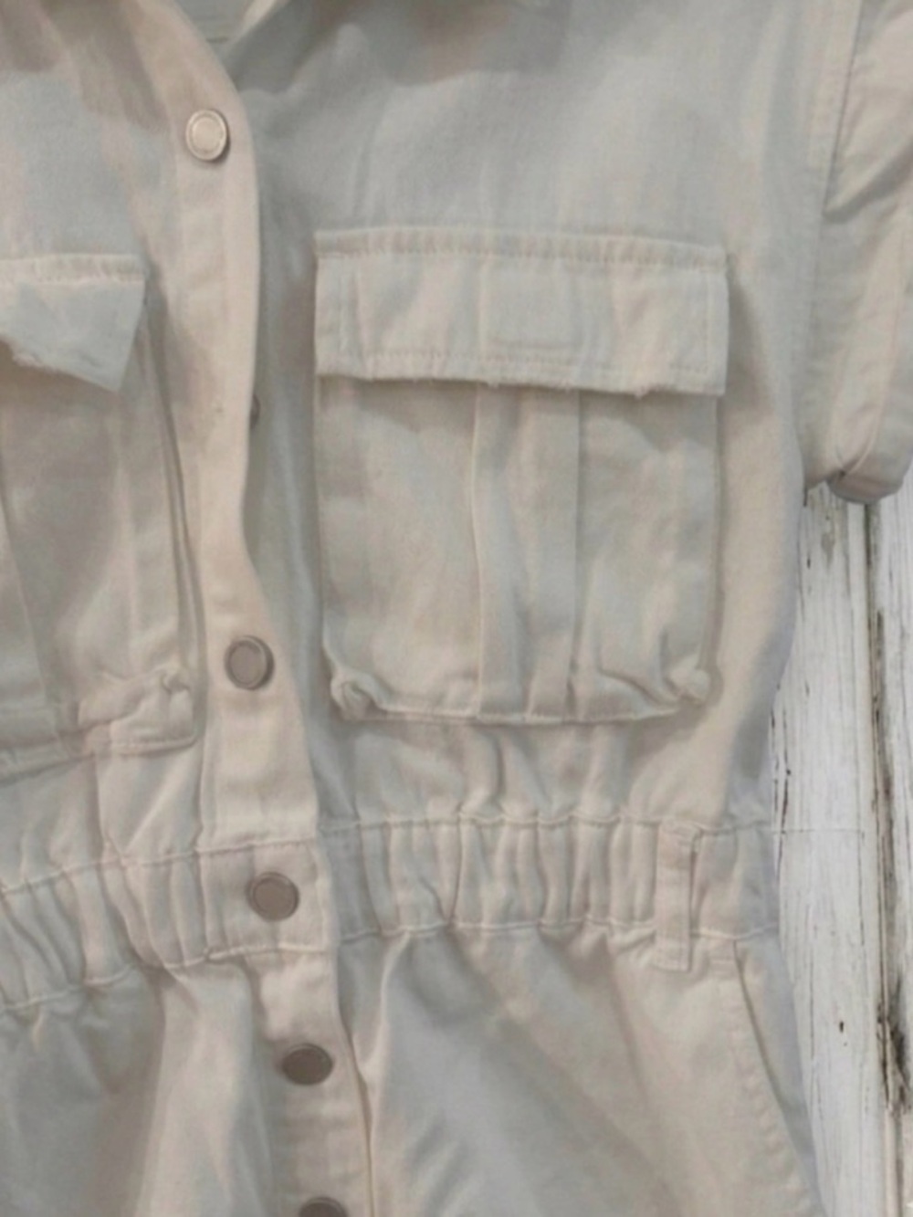 Blank NYC White Utility Short-Sleeve Romper - Picture 9 of 15